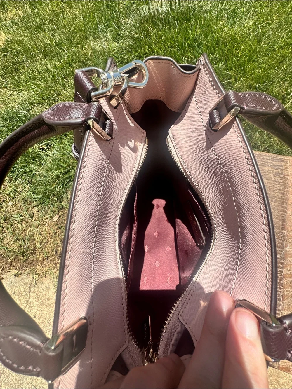 kate spade Two-Tone Brown and Cream Mini Satchel - Picture 6 of 7